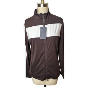 Lohla Sport The Bond Girl Brown Zip Up Track Active Jacket Women's Size S NWT